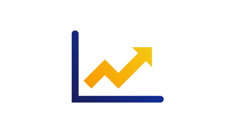 Chart depicting a drop, then upward trajectory.